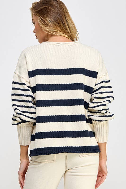 Breton Stripe Sweater | Classic Navy and Cream Nautical Pullover