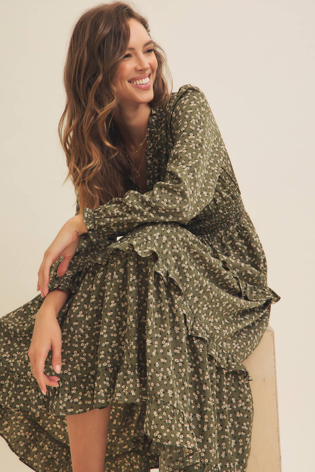 Ditsy Floral Midi Dress