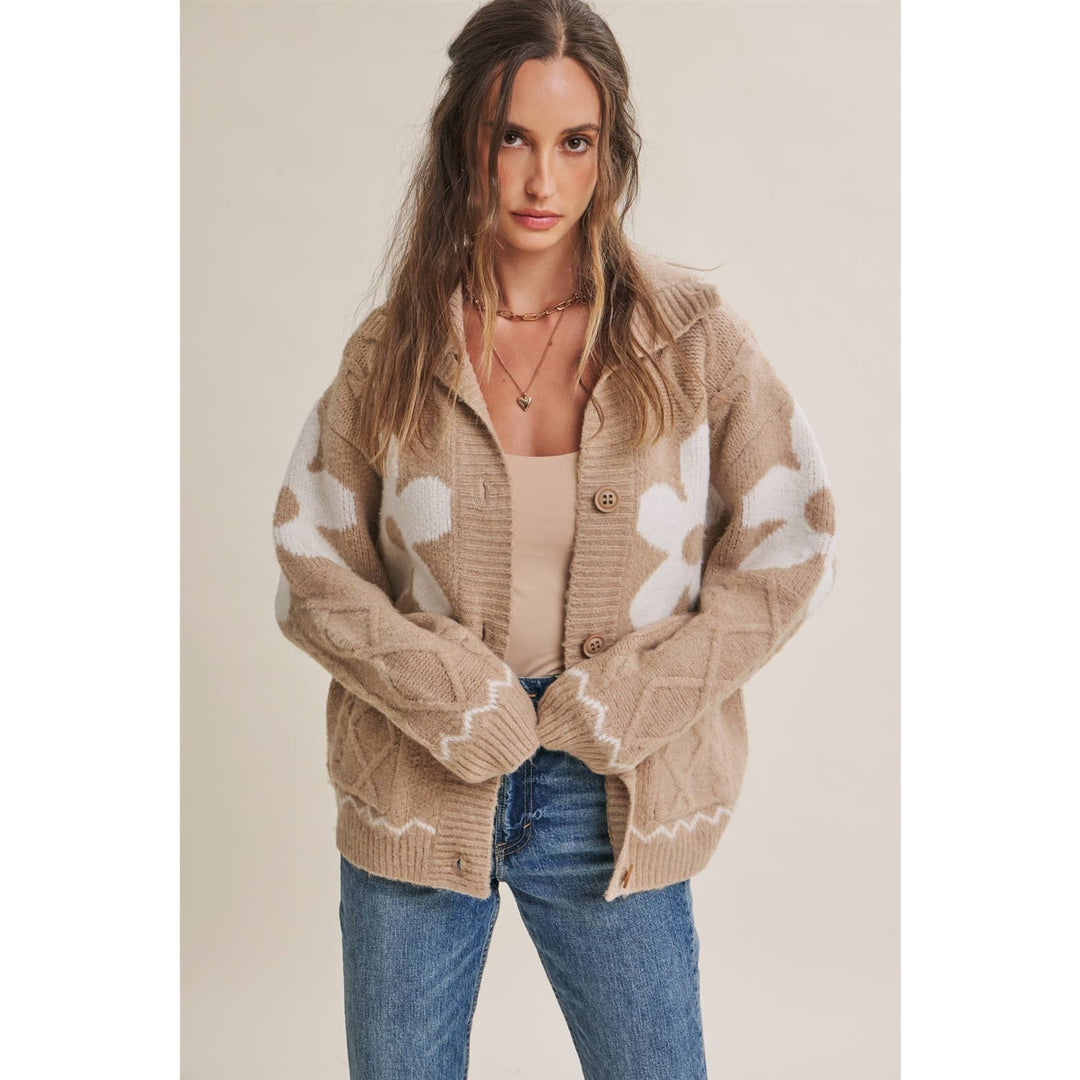 The Camille Floral Intarsia Cardigan