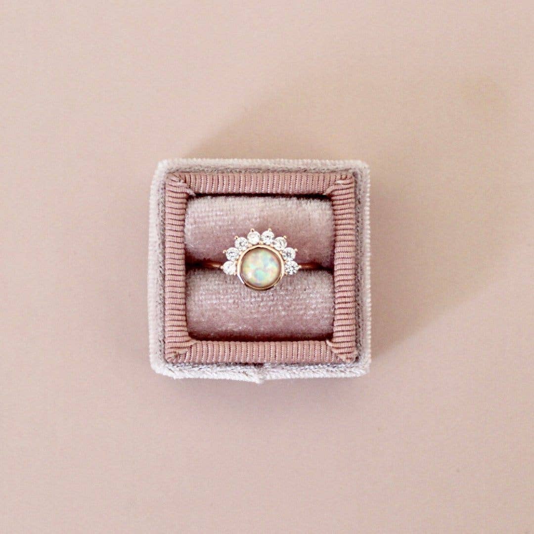 Lois Ring in White Opal