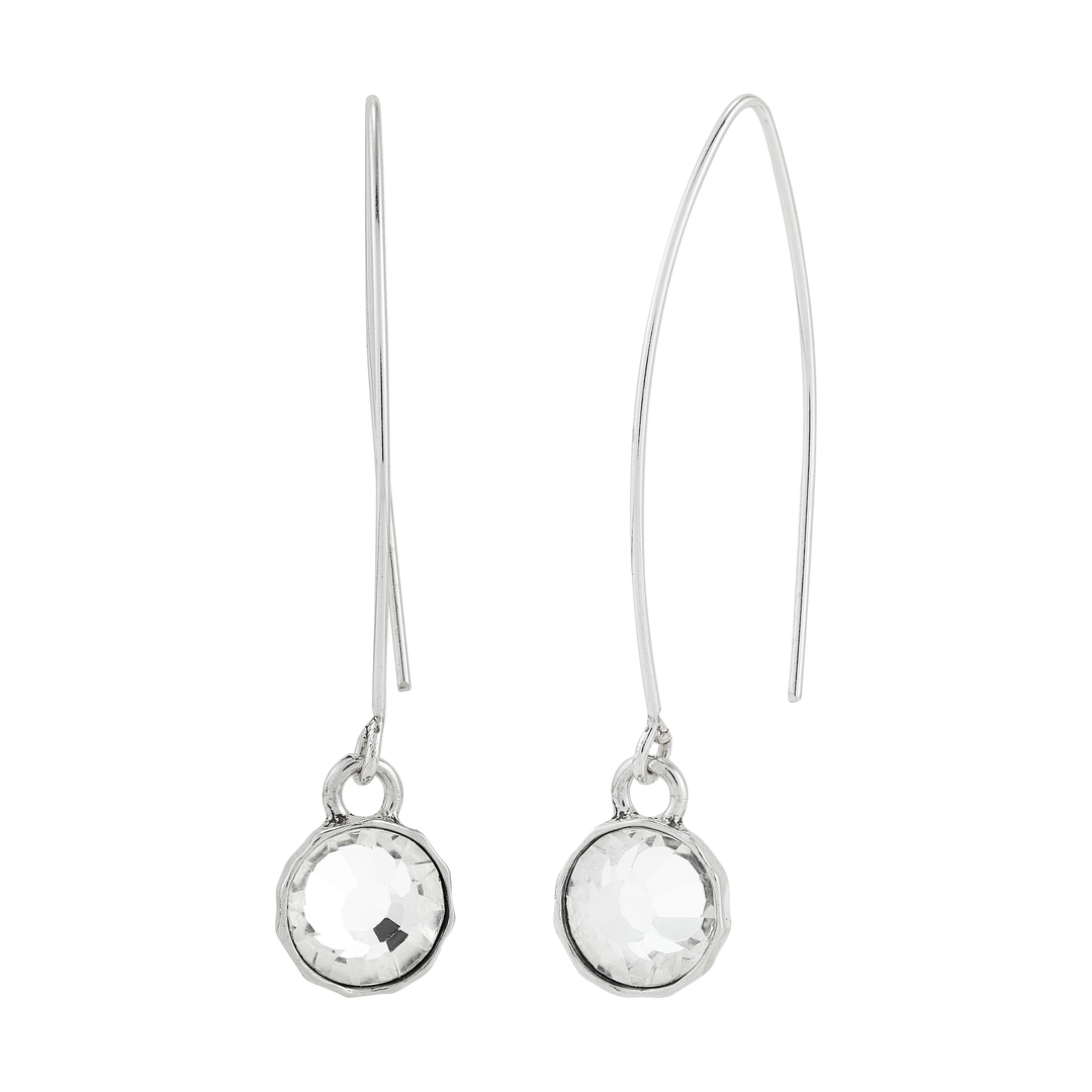'Fresh' Sterling Silver Crystal Drop Earrings