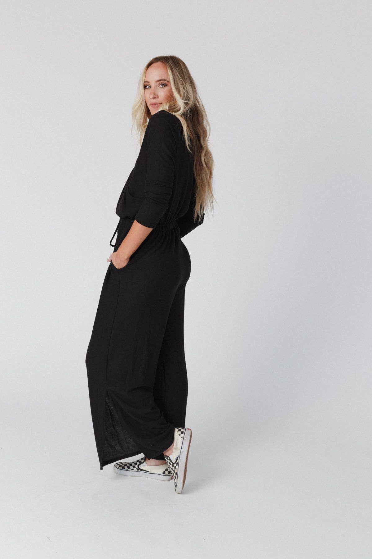 As It Was Cross Front Jumpsuit - Black