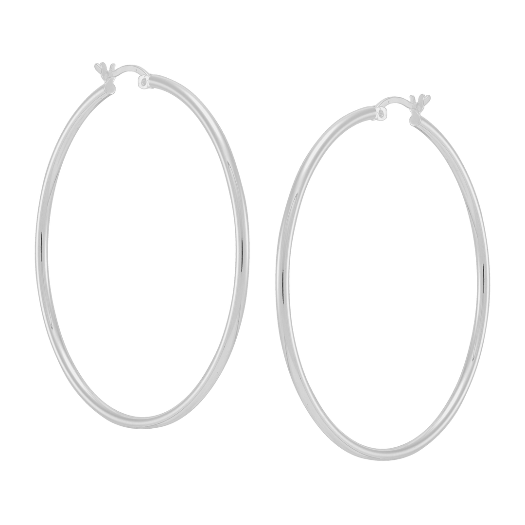 'Mirrored Dreams' Hoop Earrings in Sterling Silver