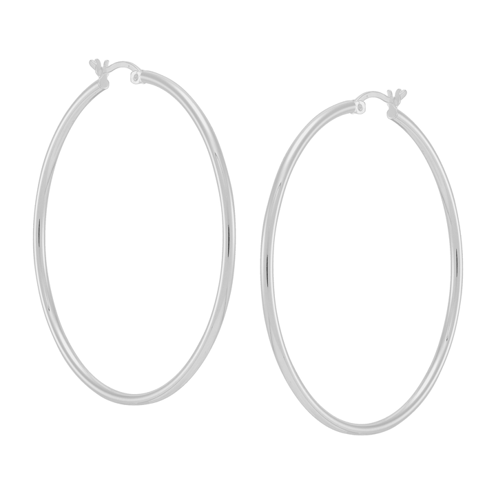 'Mirrored Dreams' Hoop Earrings in Sterling Silver