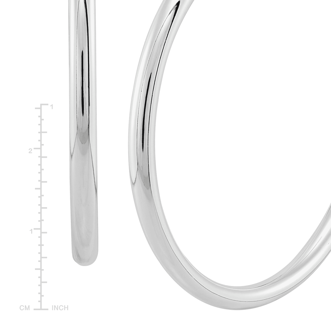 'Smooth Falling' Hoop Earrings in Sterling Silver
