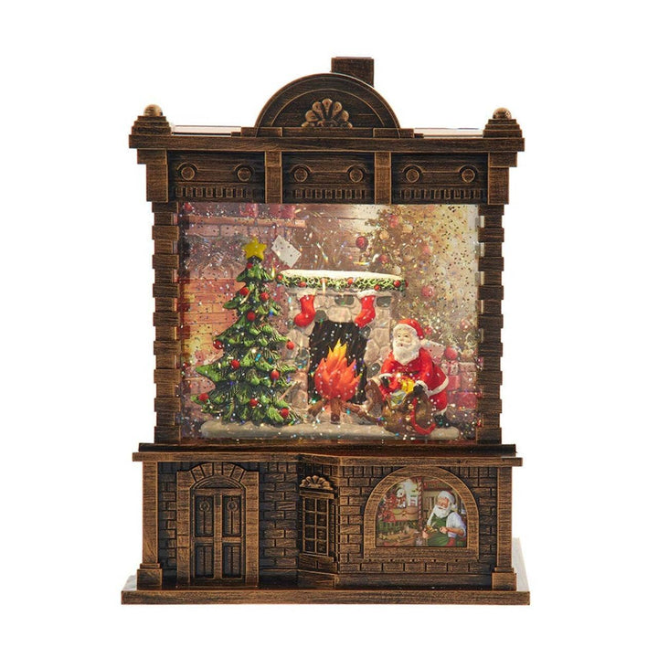 5.84“ LED Santa Fireplace Water Lantern