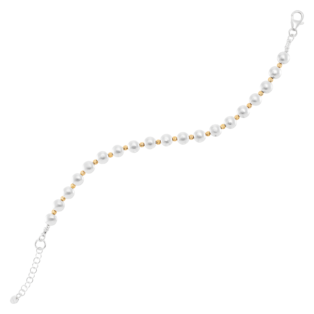 'Limitless' Silver with 14K GP Hematite Bracelet