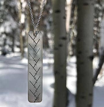 XC Ski Tracks Necklace