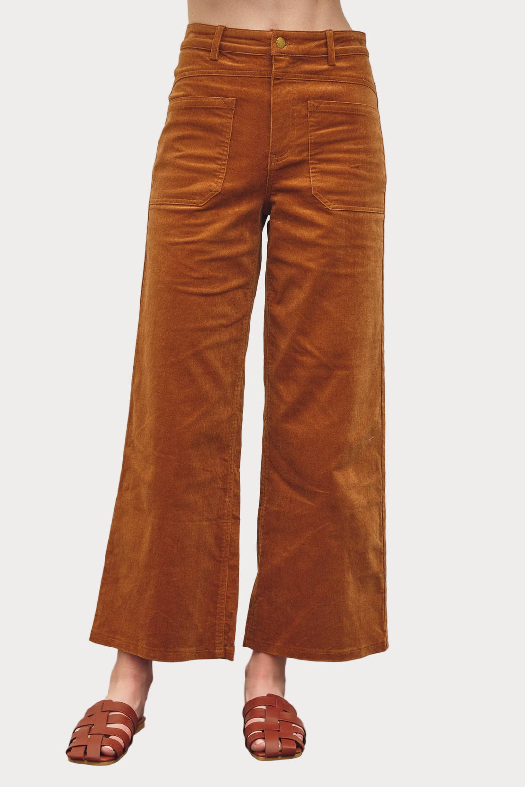 Wide Leg Corduroy Pants | High Waisted Retro Style