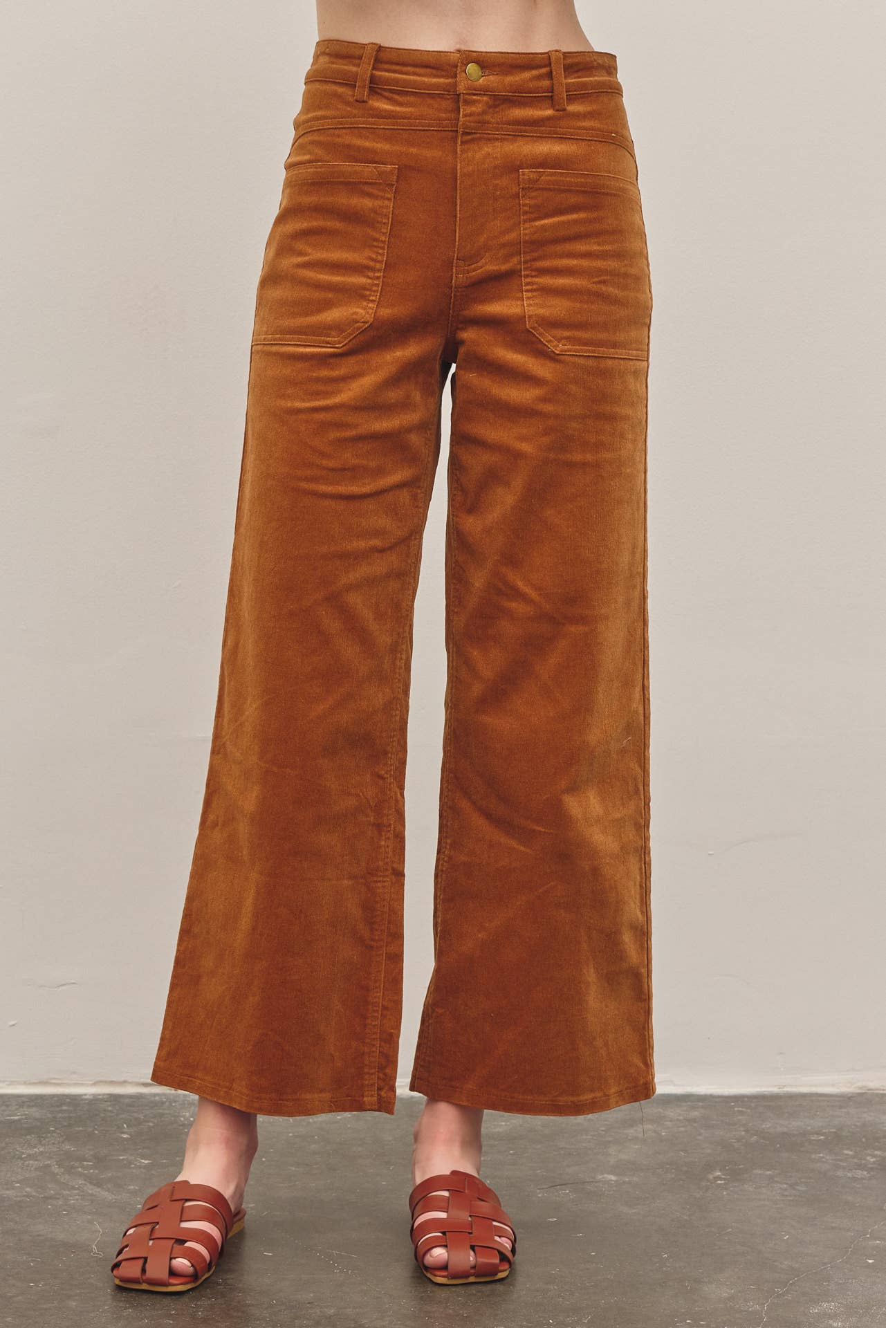 COZY CHIC WIDE LEG CORDUROY PANTS