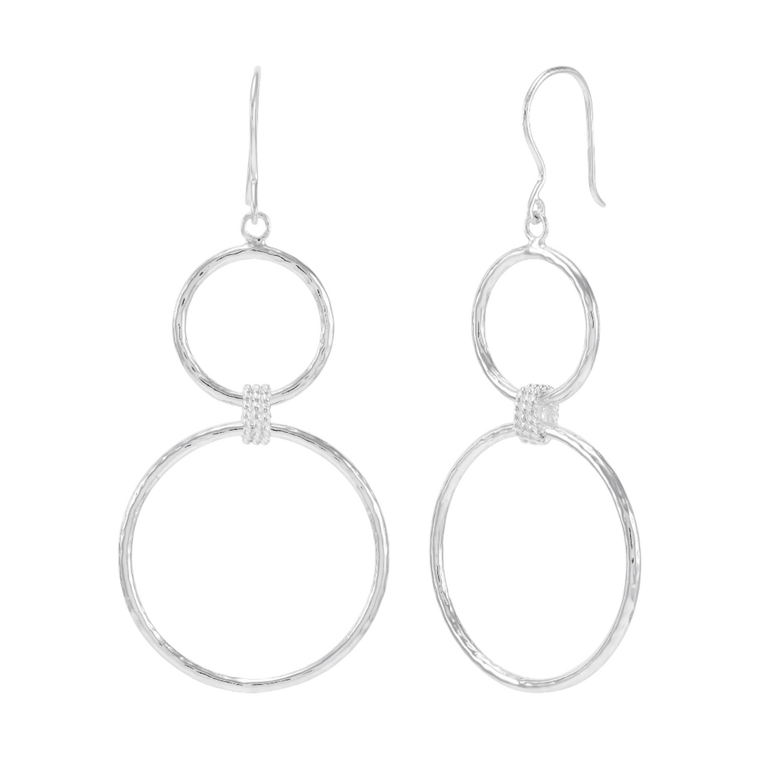 'Big and Little' Sterling Silver Drop Earrings