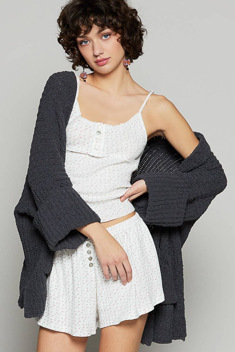 Long sleeve pockets solid sweater cardigan