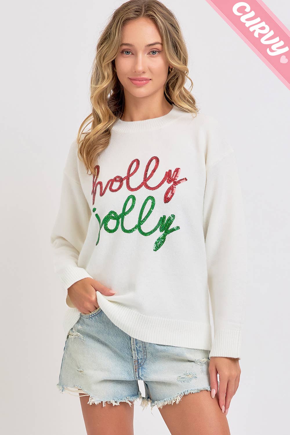 Holiday Sweater - Merry & Bright - Plus Size