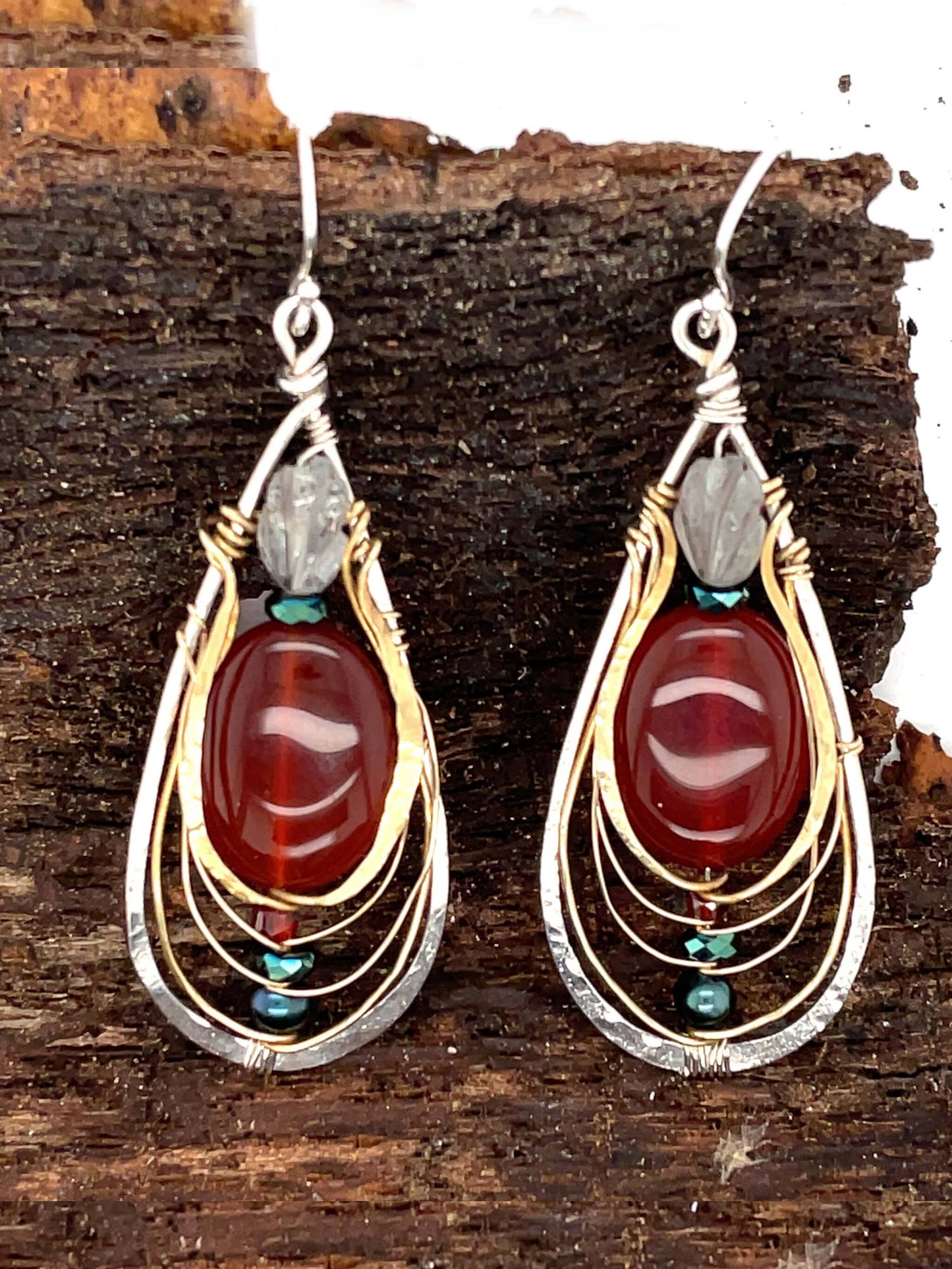 Carnelian Crest Earrings