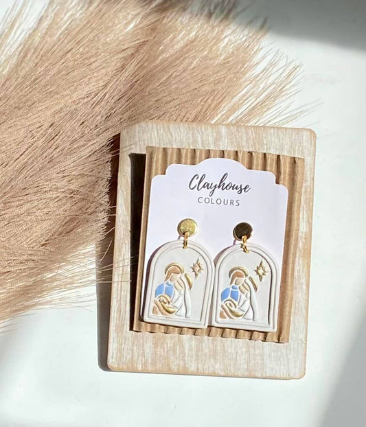 Nativity Clay Earrings