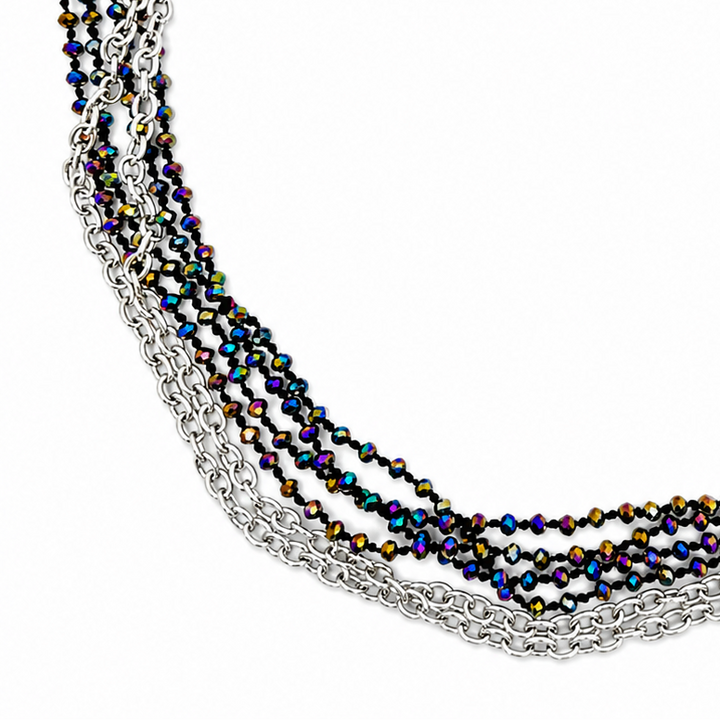 Multistrand Beaded & Chain Layering Necklace