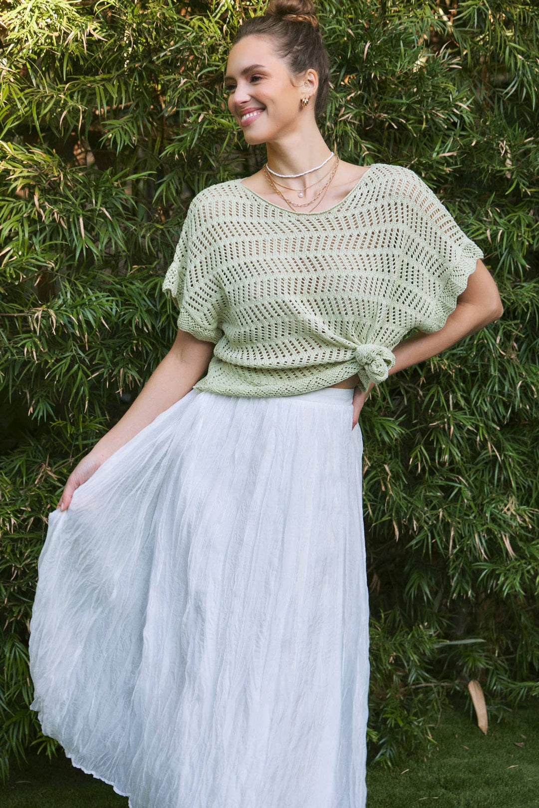 Crochet Sweater w/ Scallop Edge