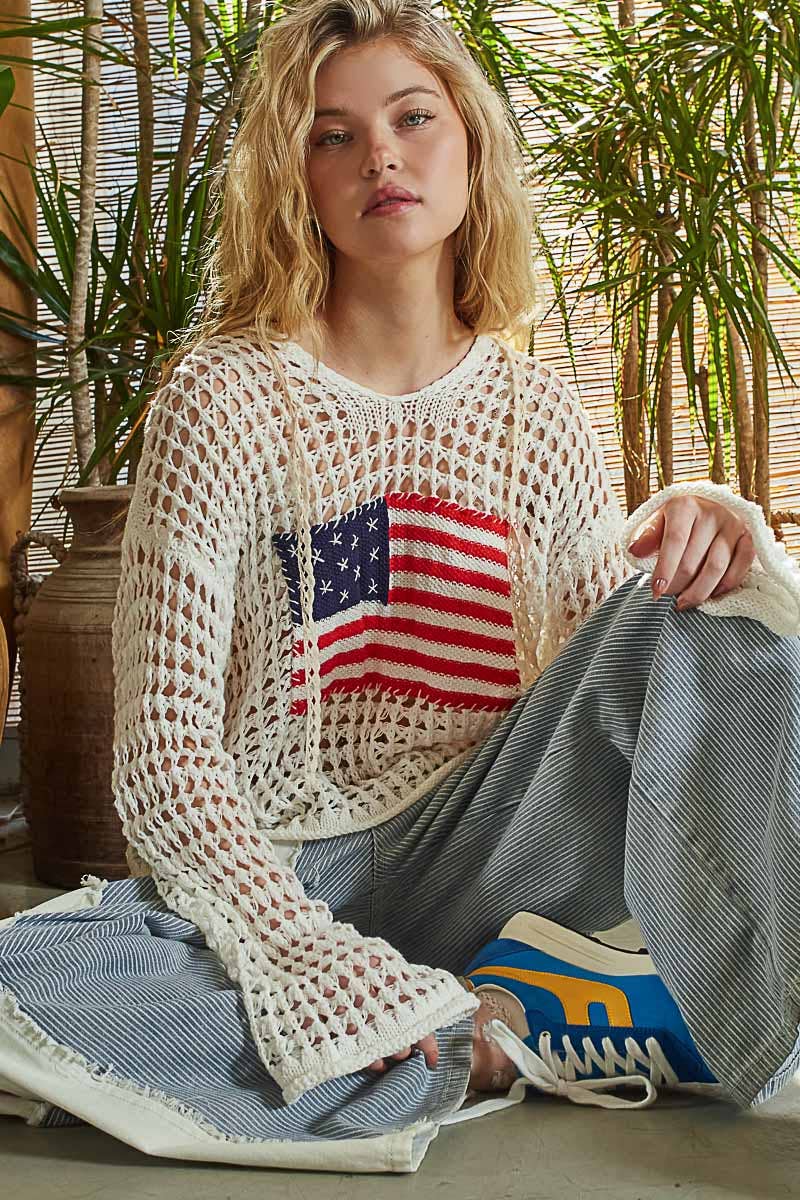 American Flag Hooded Sweater