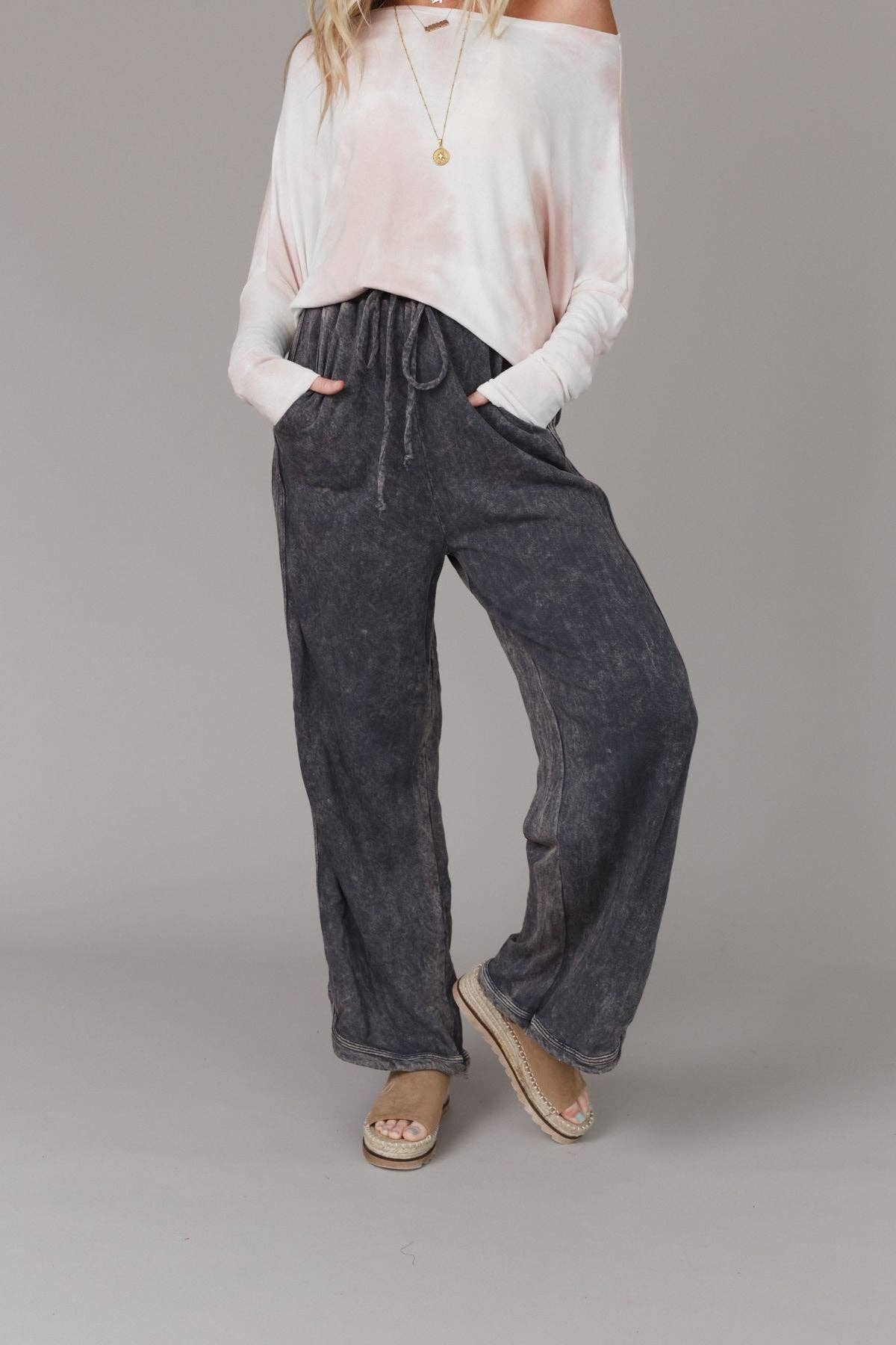 So Comfy Wide Leg Full Pant - New Charcoal