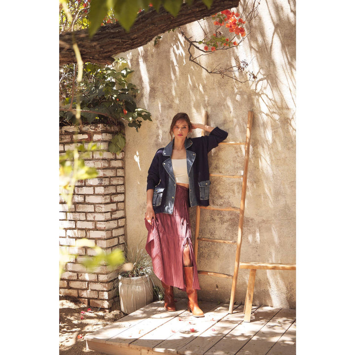 The Blake Mixed Media Denim Cardigan
