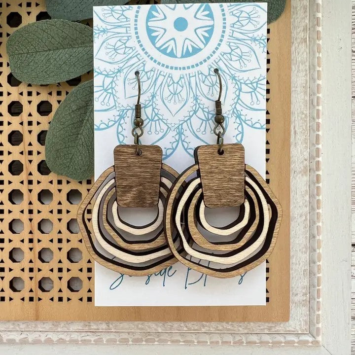 Wooden Earrings - Rings