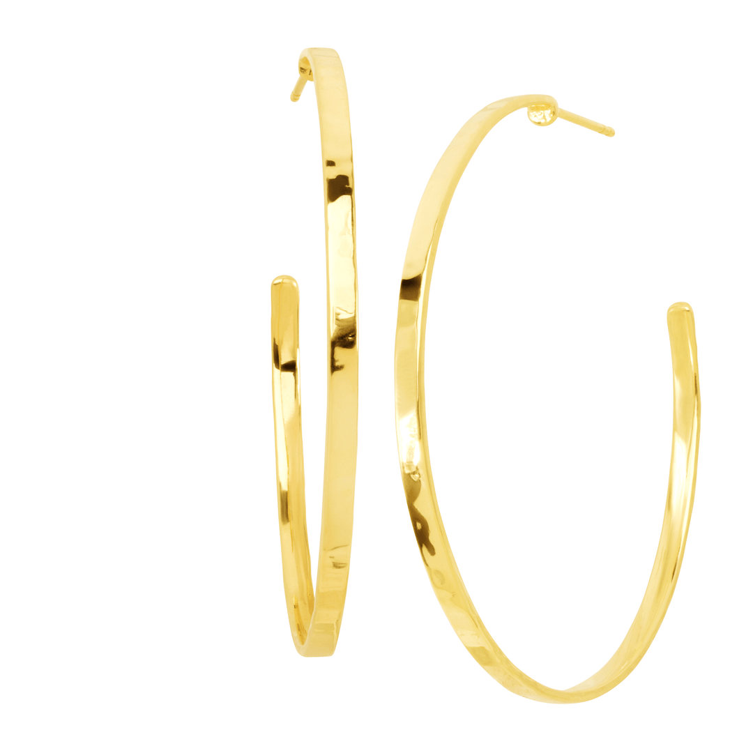 'Circle Up' Hammered Hoop Earrings in Sterling Silver
