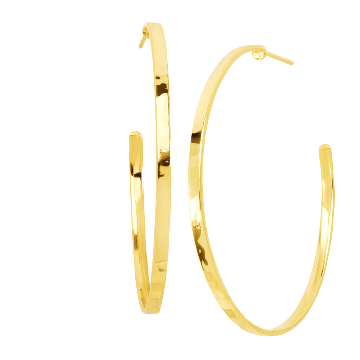 'Circle Up' Hammered Hoop Earrings in Sterling Silver