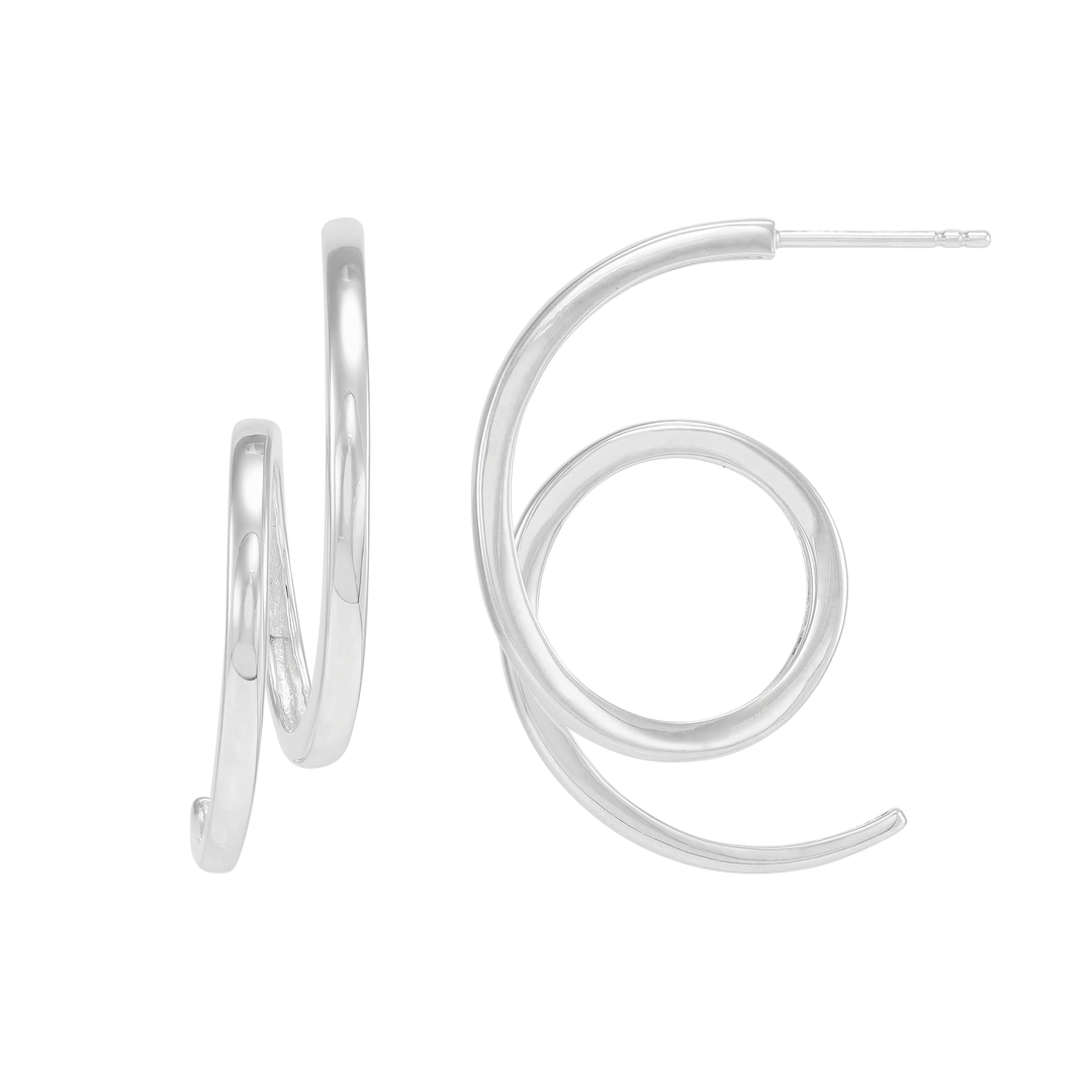 'Scribbles' Sterling Silver Drop Earrings