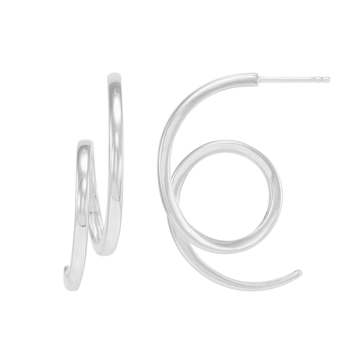 'Scribbles' Sterling Silver Drop Earrings