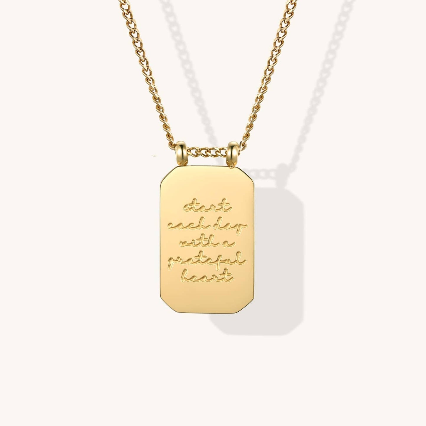 Start Day With Grateful Heart - 18k Gold-Dipped Pendant