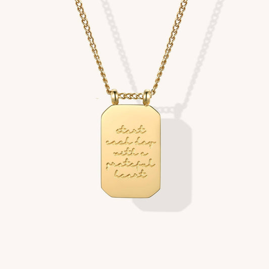 Start Day With Grateful Heart - 18k Gold-Dipped Pendant