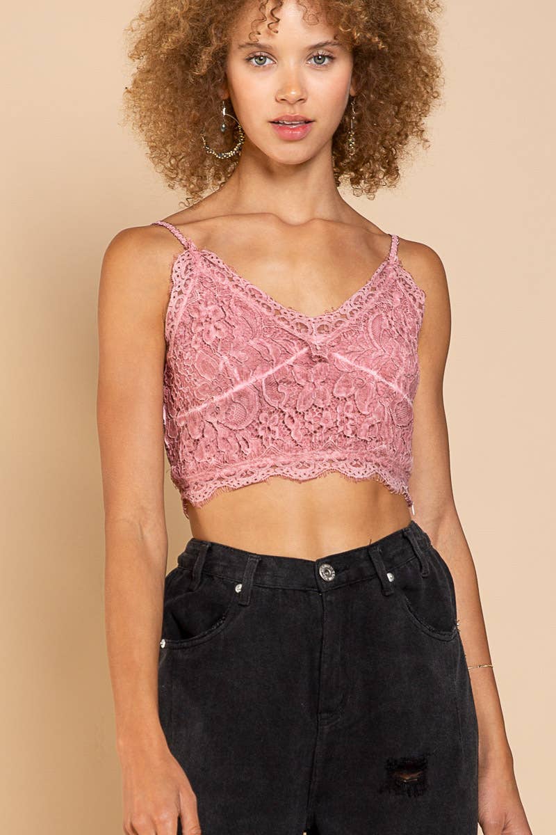 Empire lace crochet bodice adjustable strap crop top