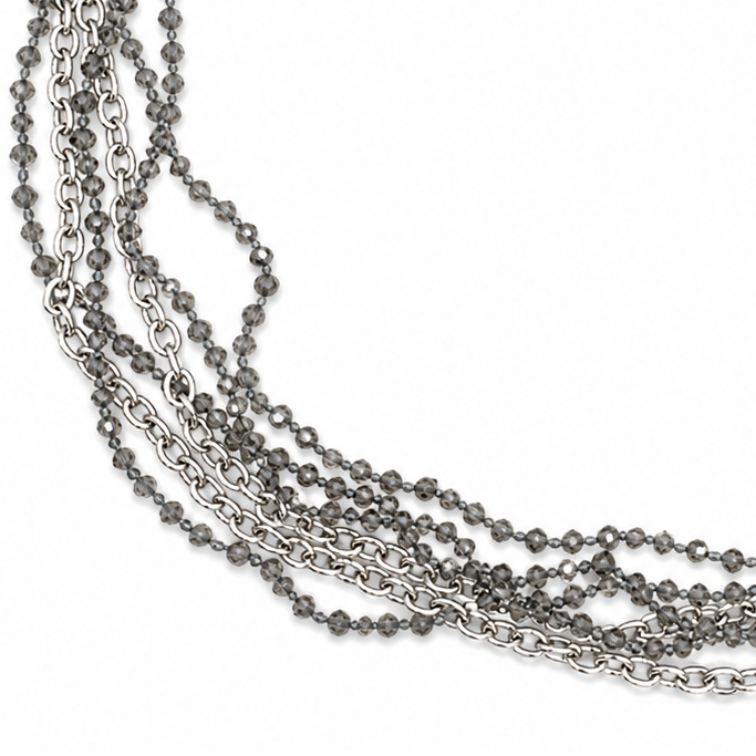 Multistrand Beaded & Chain Layering Necklace