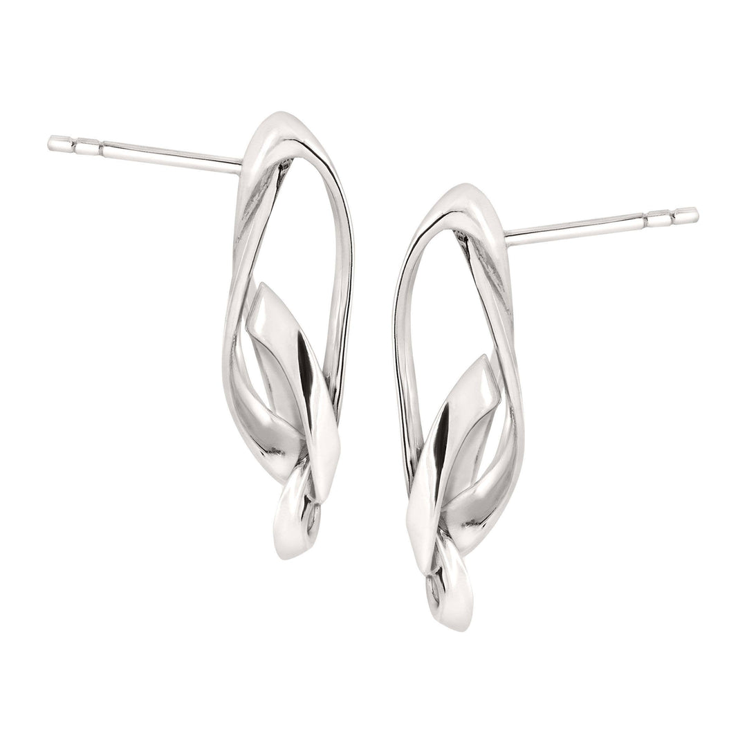 'Tied Up' Knotted Earrings in Sterling Silver