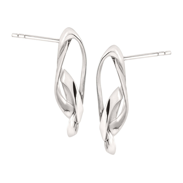 'Tied Up' Knotted Earrings in Sterling Silver