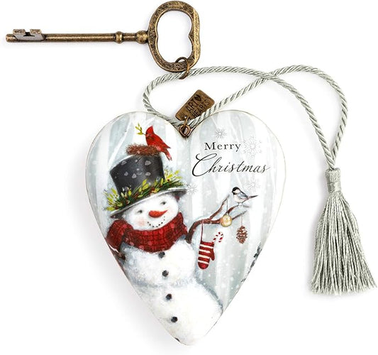 Merry Christmas Snowman Art Heart