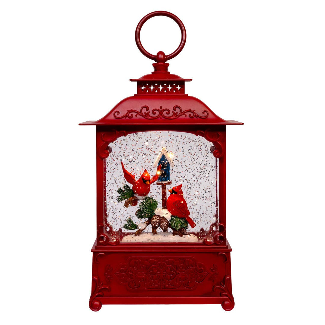 10" Cardinals Tree Glitter Lantern