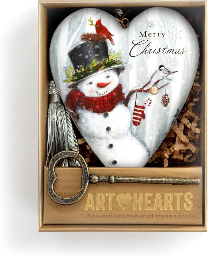 Merry Christmas Snowman Art Heart