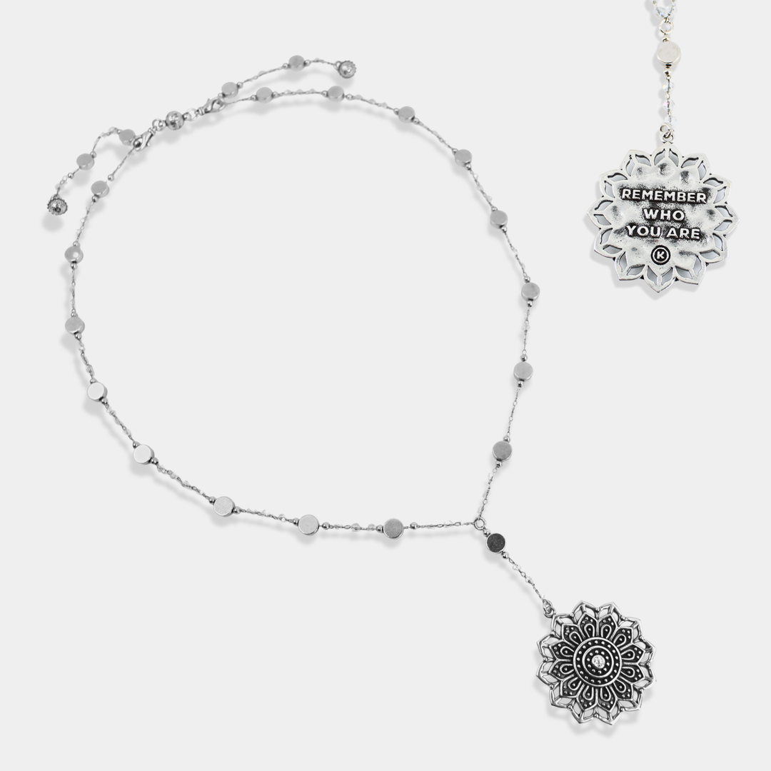 Remember Who You Are Crystal Mandala Pendant Necklace