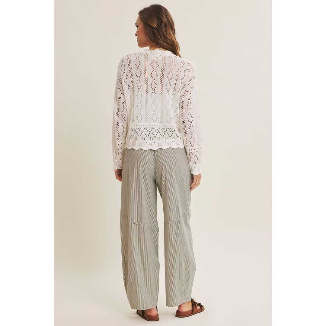 Open-Knit Crochet Knit Top
