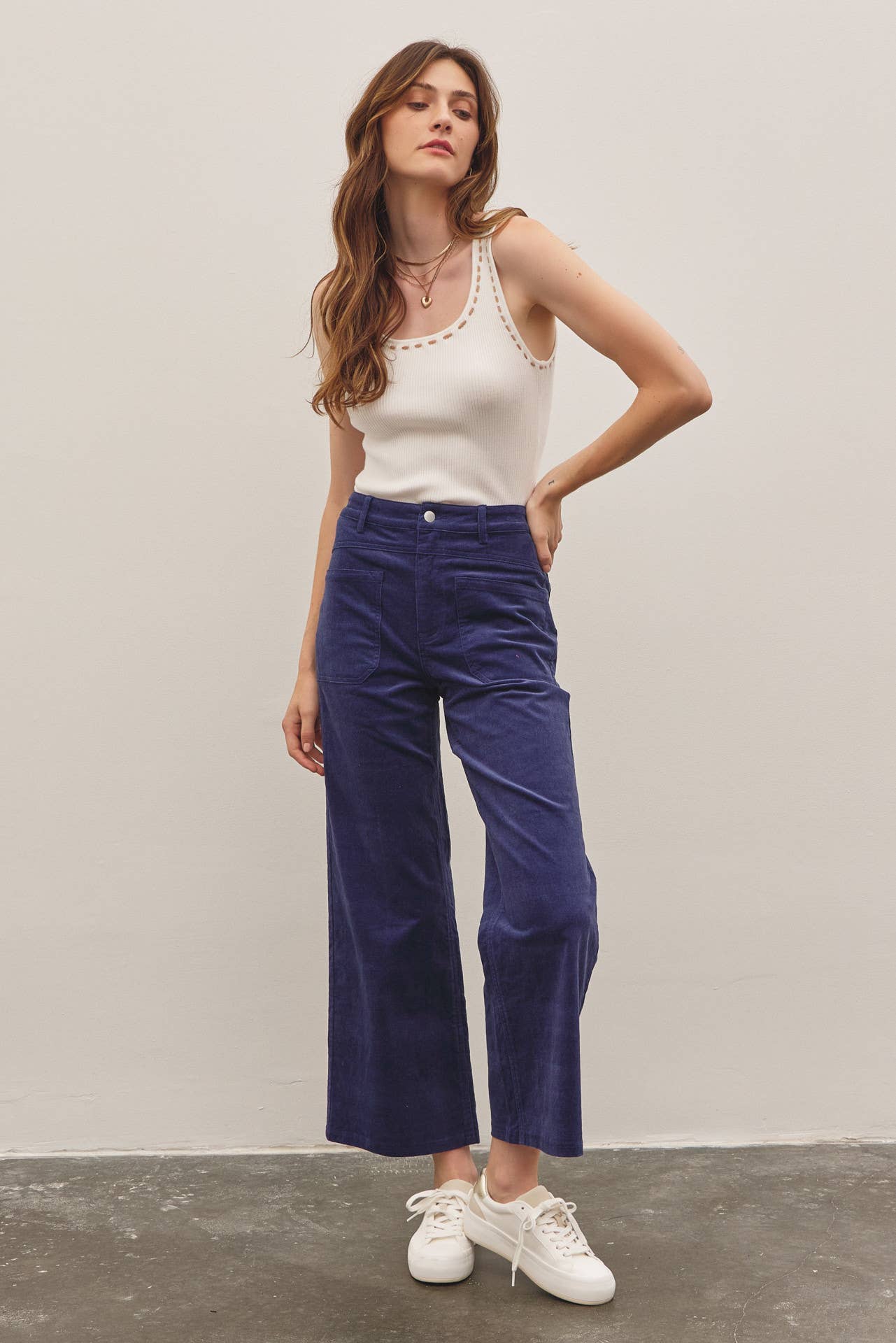 COZY CHIC WIDE LEG CORDUROY PANTS