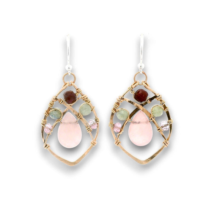 Heart Chakra Bronze Hammered Earrings