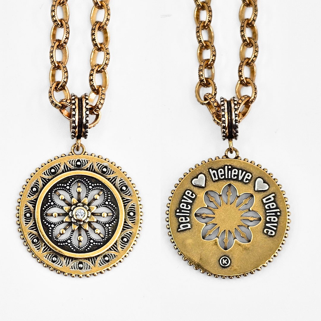 Believe Mandala Crystal Statement Necklace