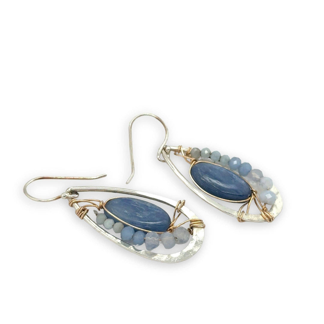 Washed Denim Blue Kyanite Earrings