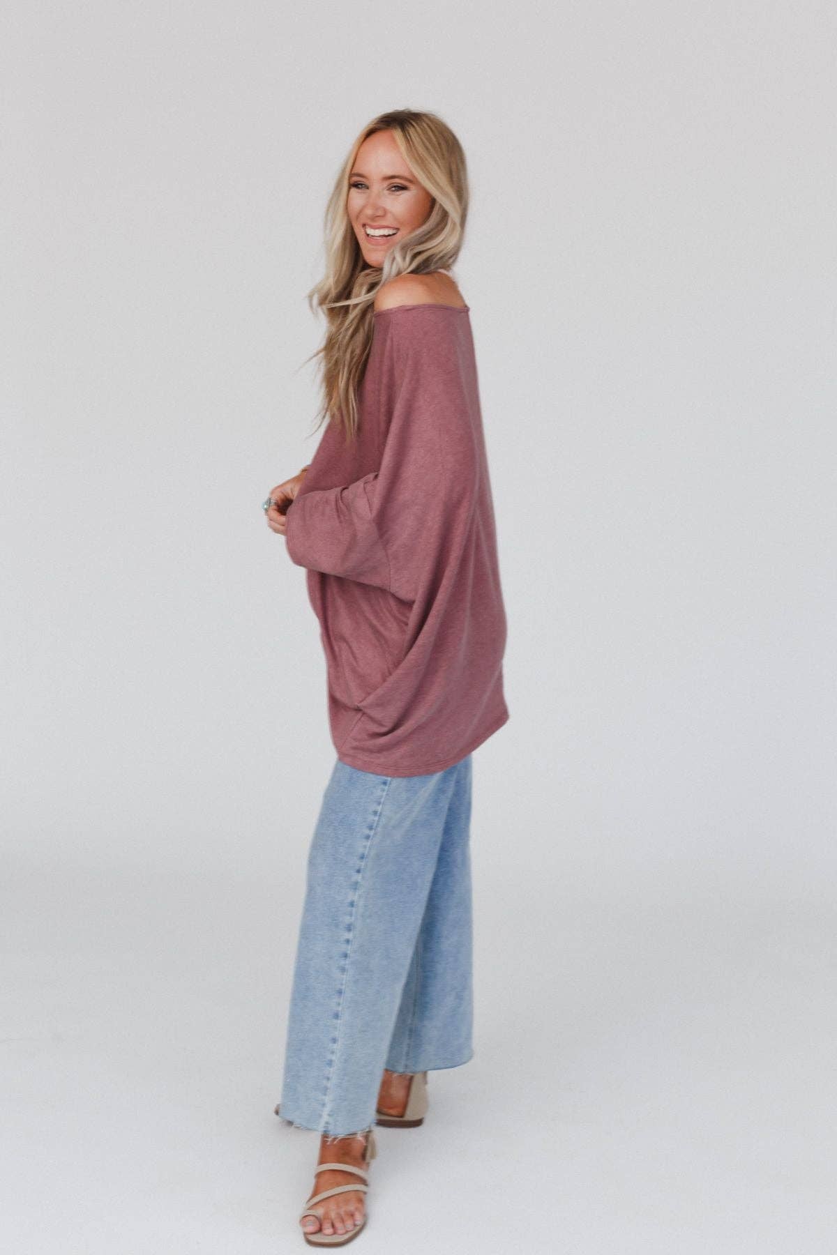 Sunday Stroll Oversized Tee - Mauve