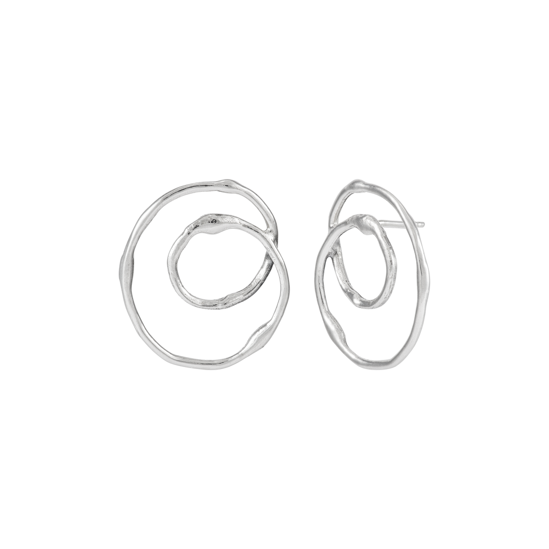 'Serene Swirl' Sterling Silver Drop Earrings