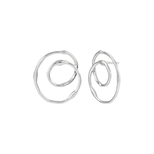 'Serene Swirl' Sterling Silver Drop Earrings