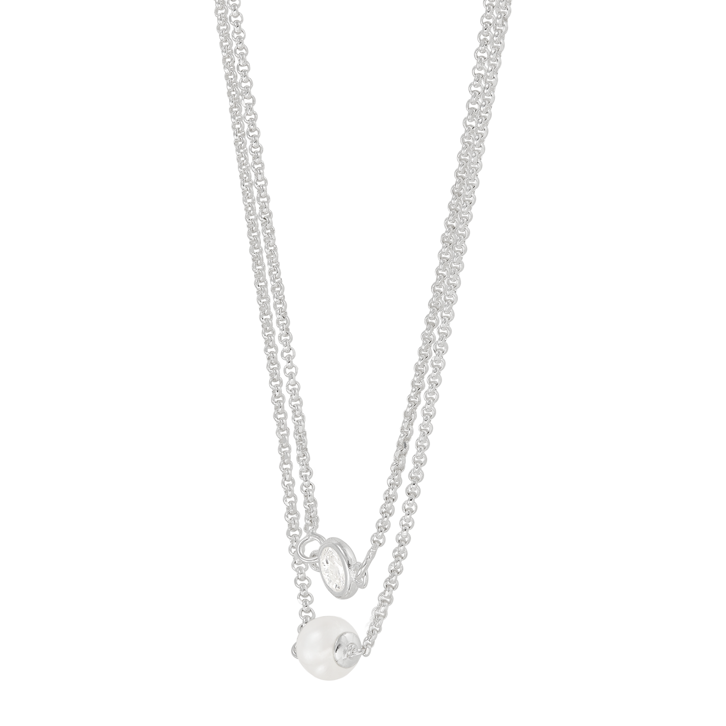 Silpada Double Duty Necklace, Cubic Zirconia, Pearl & Silver