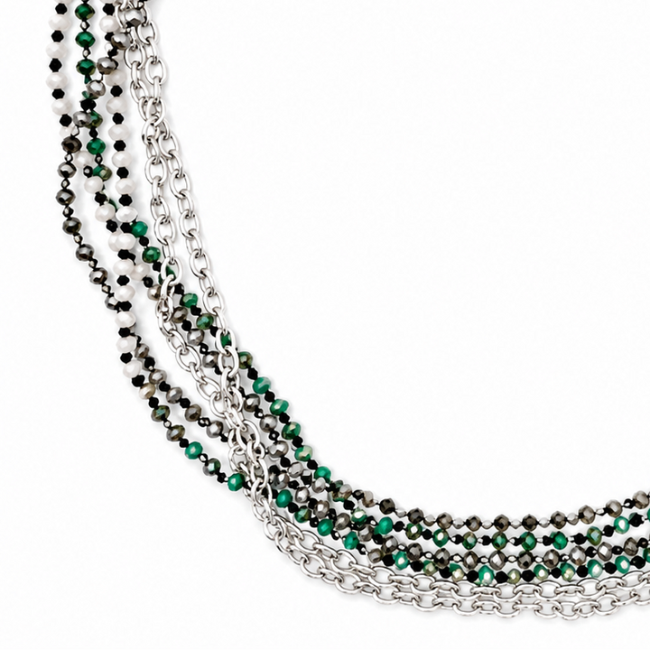 Multistrand Beaded & Chain Layering Necklace