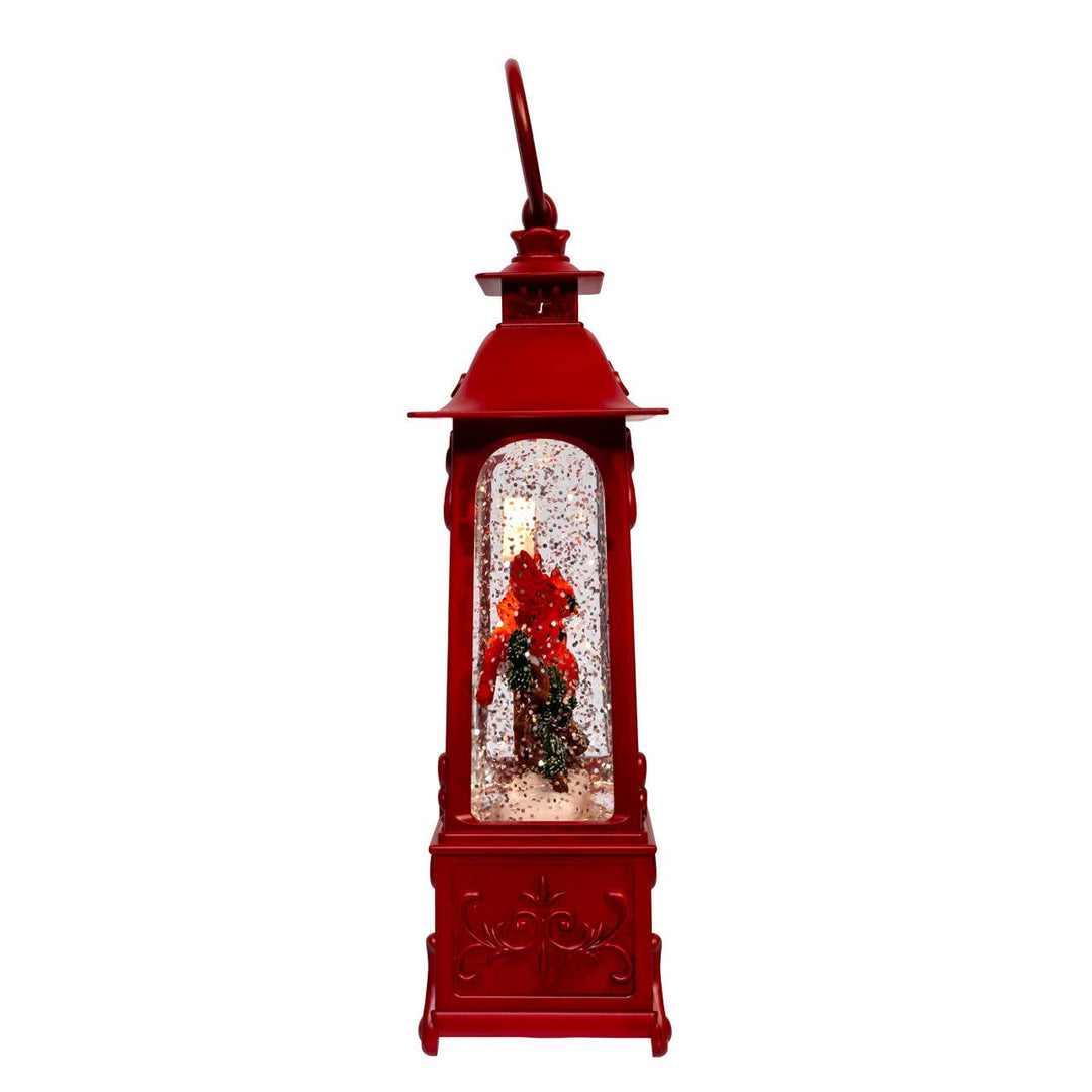 10" Cardinals Tree Glitter Lantern